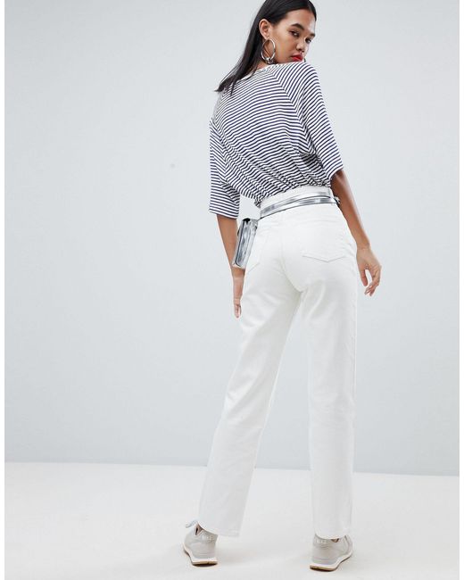 weekday row white jeans