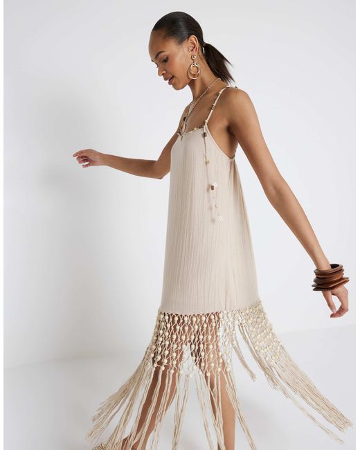 River Island Natural – strandkleid