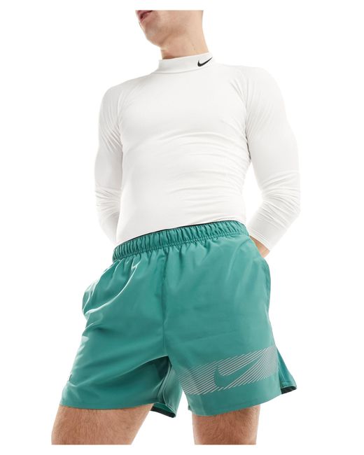 Nike White Dri-fit Challenger Flash 5in Shorts for men