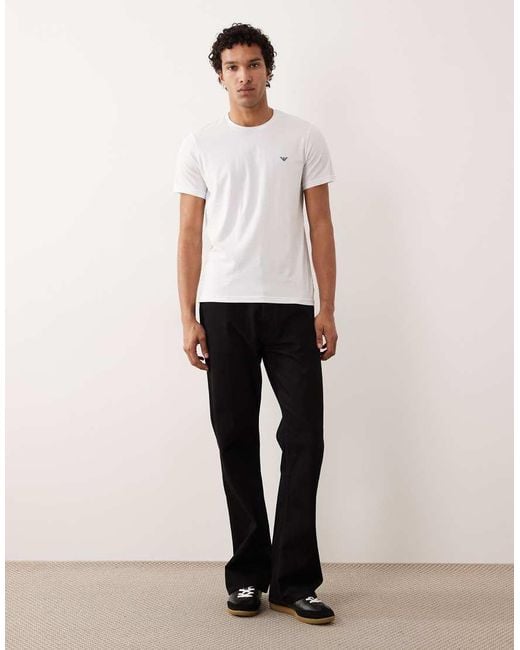 Emporio Armani White Bodywear 2 Pack Logo T-shirts for men