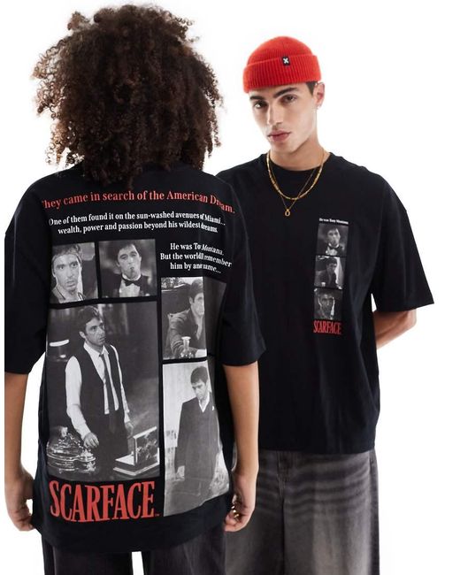 ASOS Black Unisex Oversized T-shirt With Scarface Prints
