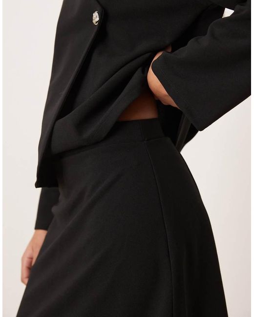Vila Black High Waist Knitted Mini Skirt Co-Ord