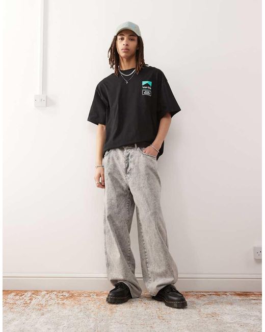 Camiseta Negra Extragrande Con Estampado Trasero Del Logo De Vertere Berlin de hombre de color Black