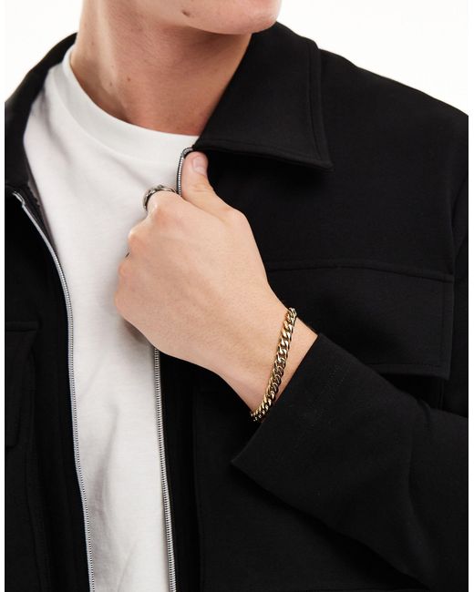 Bracelet chaîne en acier inoxydable étanche ASOS pour homme en coloris Black