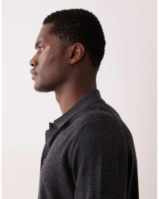 Mango Blue Wool Polo Shirt for men