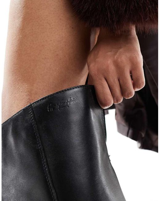 OFF THE HOOK White 'Scores' Leather Knee High Heeled Boots