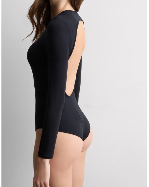 Intimissimi Blue Long-Sleeved Backless Bodysuit
