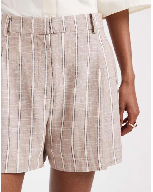 ASOS White Tailored A Line Shorts With Linen