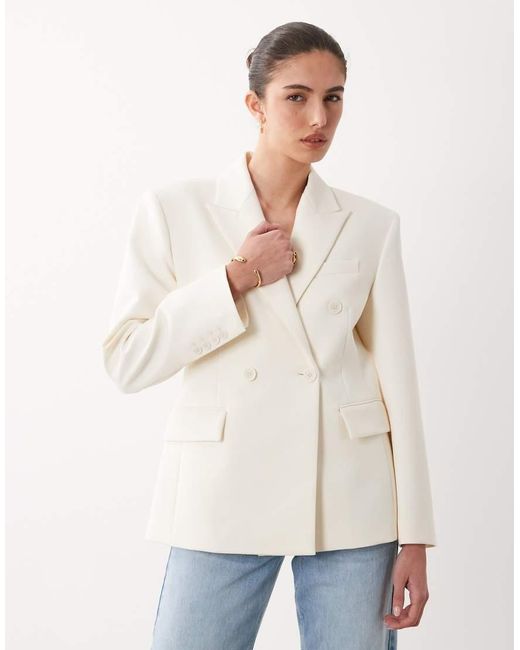 Mango Natural Statement Shoulder Blazer