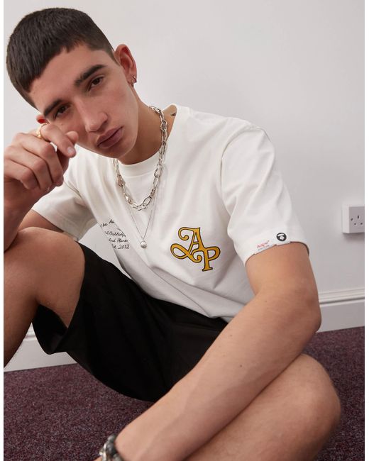 Aape By A Bathing Ape White Aape By A Bathing Ape A Logo Back Print T-Shirt for men