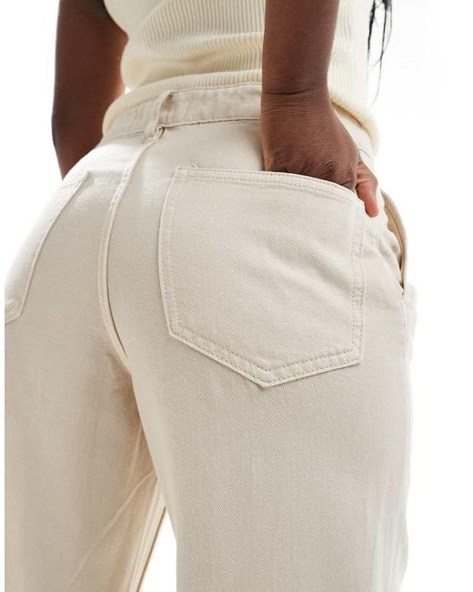 Mango Ruimvallende Jeans Met Rechte Pijpen in het Natural