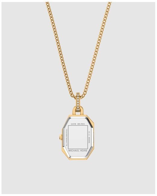 Michael Kors Metallic Suri Two-Hand-Tone Stainless Steel Watch Necklace, Mk7614