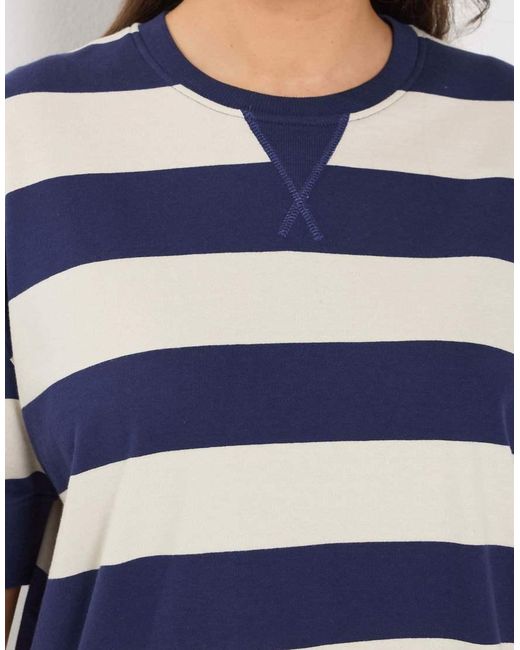 Yours Clothing Blue Stripe Heavyweight T-Shirt