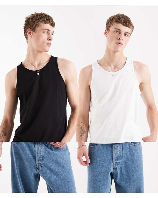 Jack & Jones Blue 2 Pack Basic Vests for men