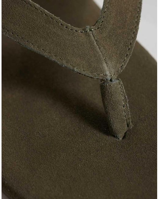 Jack & Jones Green Suede Flip Flops for men