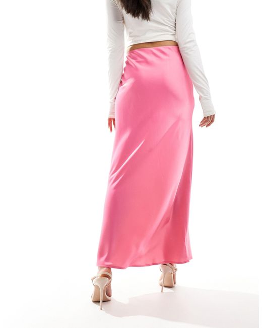 Y.A.S Pink Satin Maxi Skirt