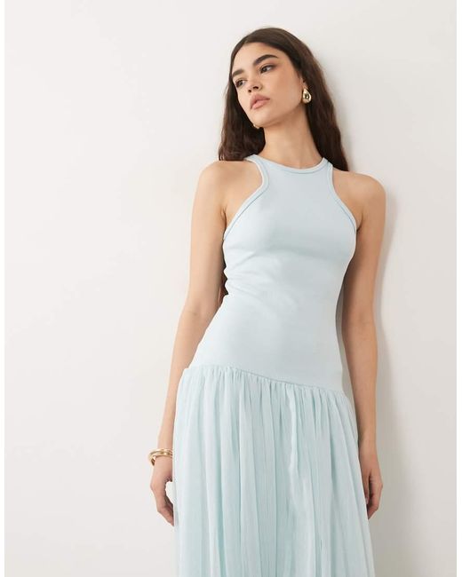 ASOS White Hybrid Racer Maxi Dress