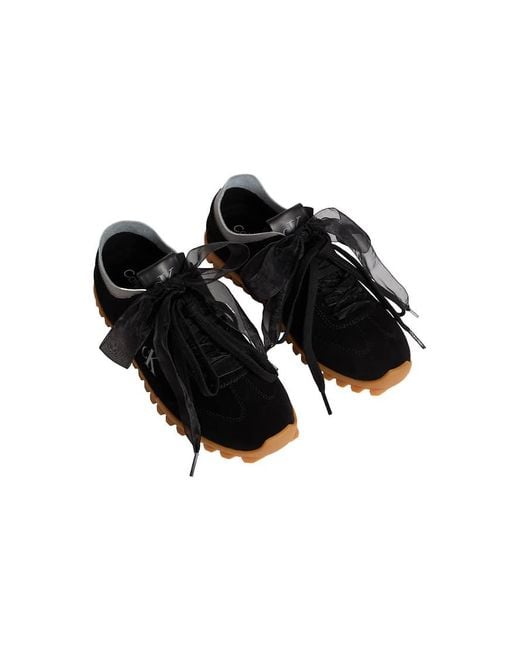 Calvin Klein Black Suede Organza Runner Trainers