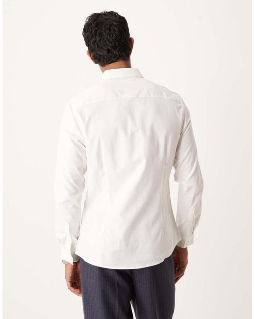 ASOS White Easy Iron Royal Oxford Slim Shirt for men