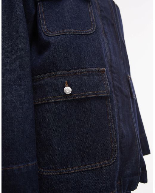 ARKET Blue Denim Oversized Workwear Barn Jacket