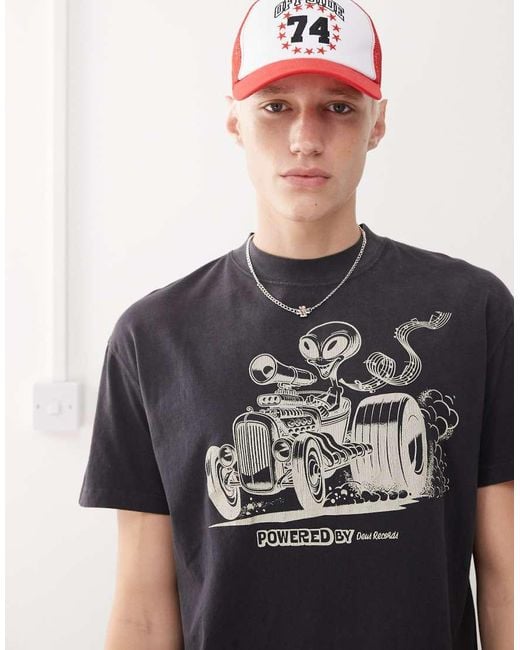 Deus Ex Machina Gray Celestial Rod Graphic T-Shirt for men