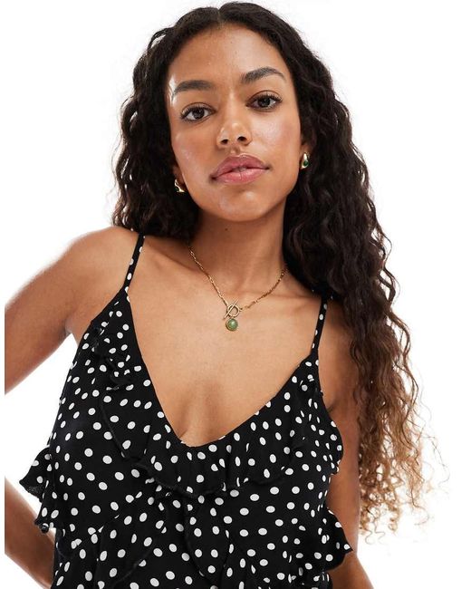 Vestito Corto A Pois Con Volant di ONLY in Black