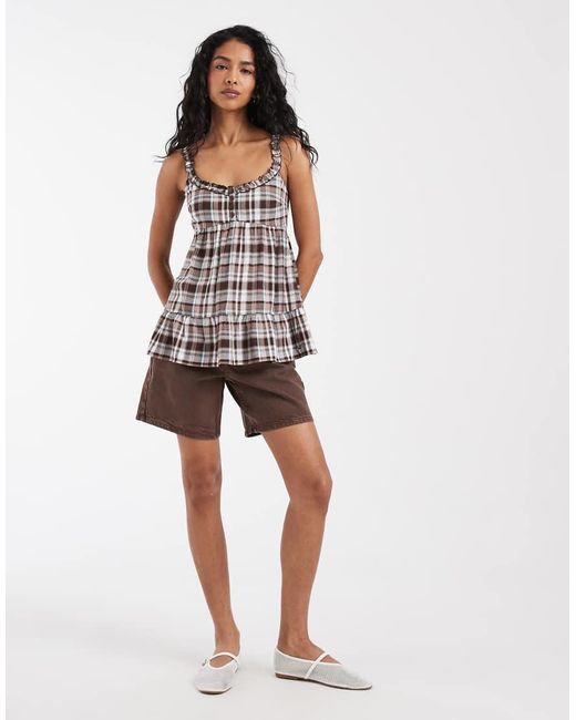 Hollister Brown Babydoll Tunic Top