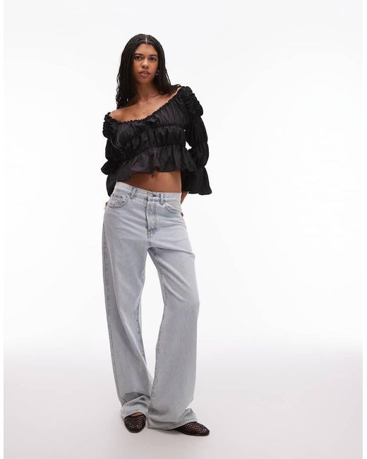 laagam Black Sadie Linen Ruched Blouse