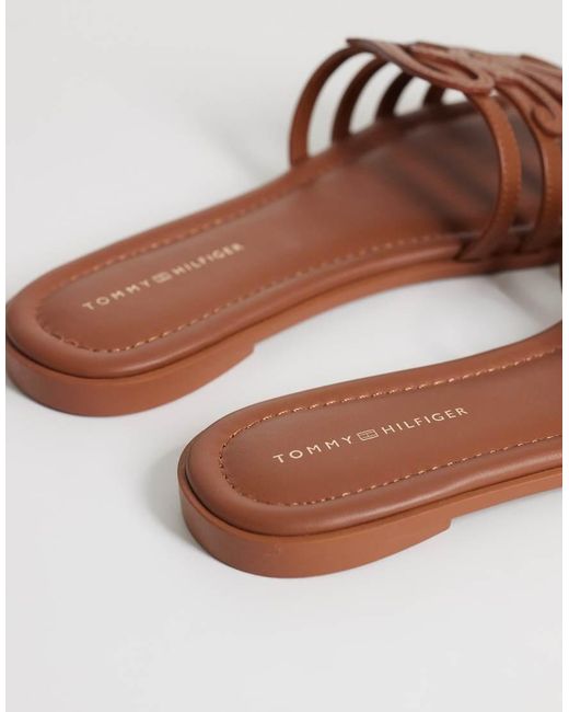 Tommy Hilfiger Brown Script Mule Sandals