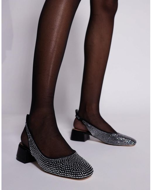 Steve Madden Brown Smitten Rhinestone Embellished Mesh Block Heels