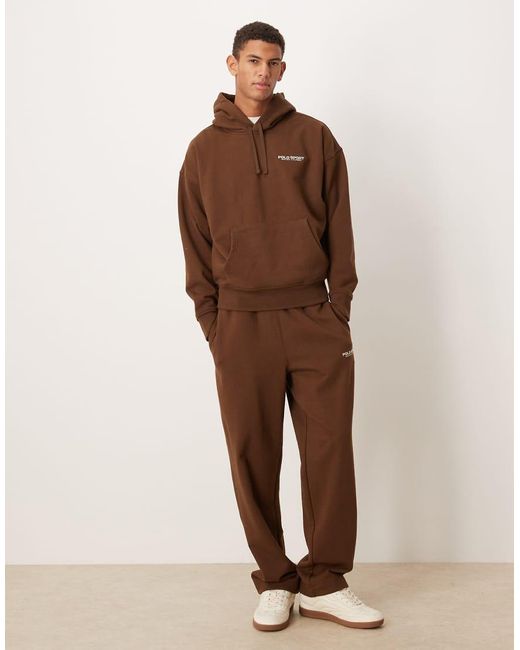 Polo Ralph Lauren Brown Sport Relaxed Fit Co-ord Back Print Hoodie