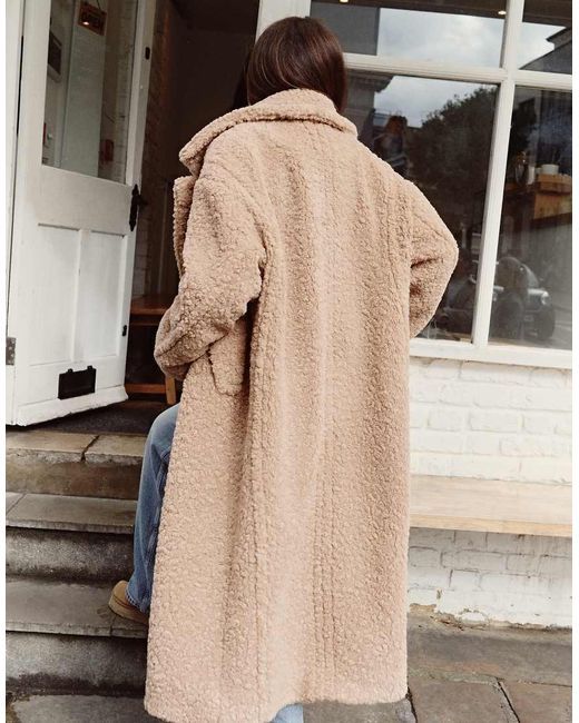 The Frolic Natural X Bella Stovey Exclusive Maxi Oversized Teddy Borg Coat