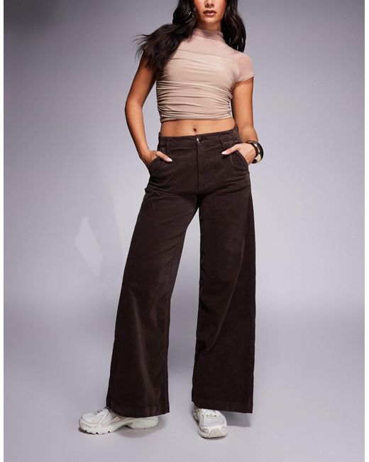 River Island Brown Cord Palazzo Jean