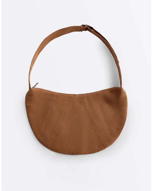 Oysho Brown 100% Cotton Crossbody Bag