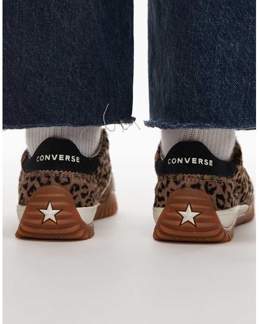 Zapatillas De Deporte Con Estampado De Leopardo De Pelo De Potro Run Star De Converse de color Blue