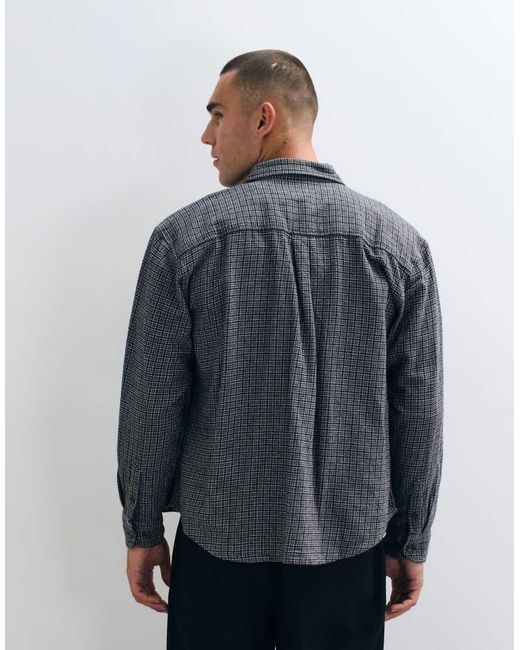 Obey Gray Bigwig Jack Checked Long Sleeve Shirt for men