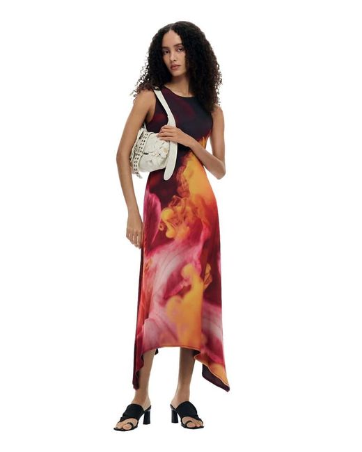 Desigual Gray Asymmetric Sleeveless Dress