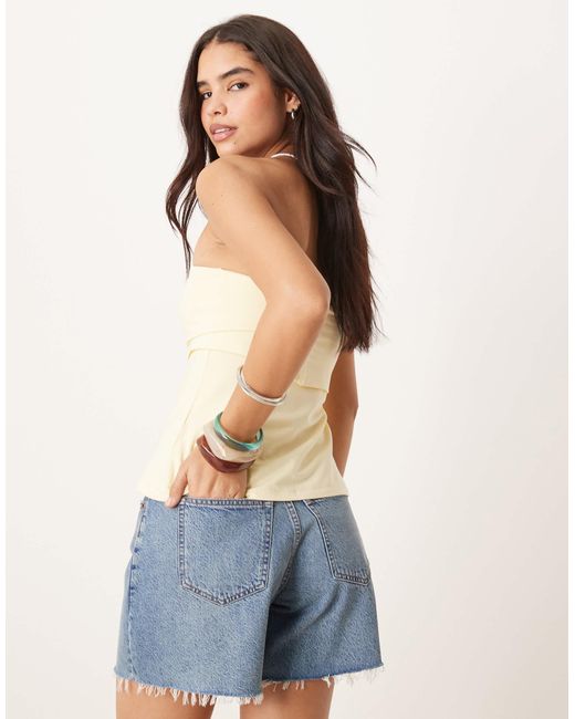 Abercrombie & Fitch Blue – curve love – locker geschnittene shorts