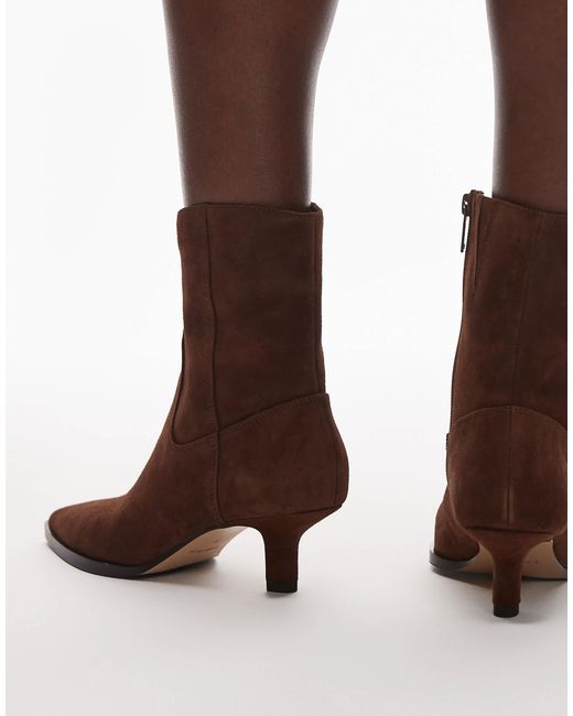 & Other Stories Brown Suede Pointed Toe Ankle Boots