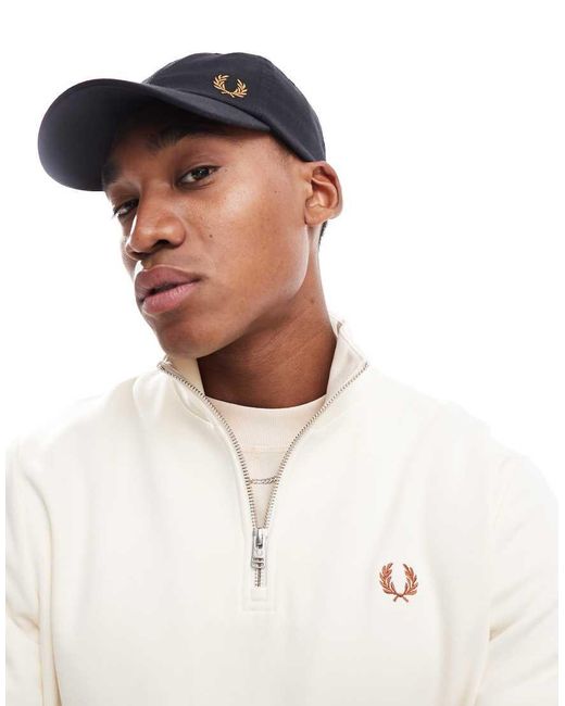 Fred Perry White Oxford Baseball Cap for men