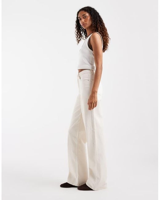 ONLY White Hannah Extra High Waist Wide Leg Jeans