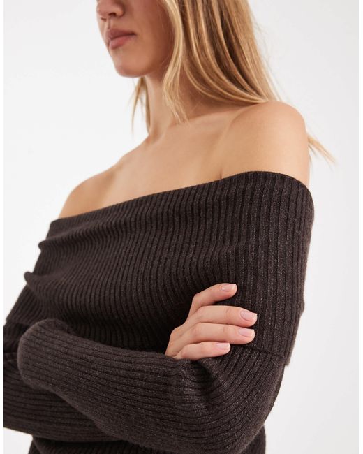 ONLY Black – schulterfreier strickpullover