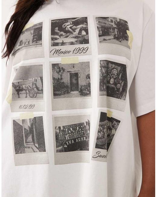 ASOS White Asos Design Curve Oversized T-shirt With Mexico Photographs Graphic