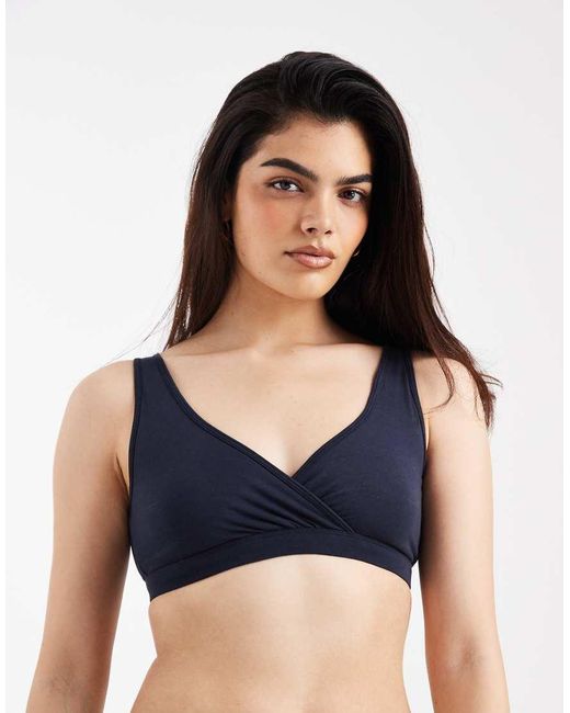 Lindex Black Maternity 2 Pack Pointelle Print Nursing Wrap Bras