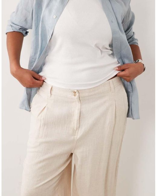 ASOS Black Asos Design Curve Wide Leg Trousers With Pleat Detail