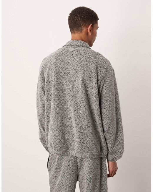 ASOS Gray Relaxed Drop Shoulder Quarter-zip Sweatshirt for men