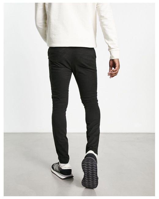 ASOS Cigarette Chinos With Pleats in Black for Men