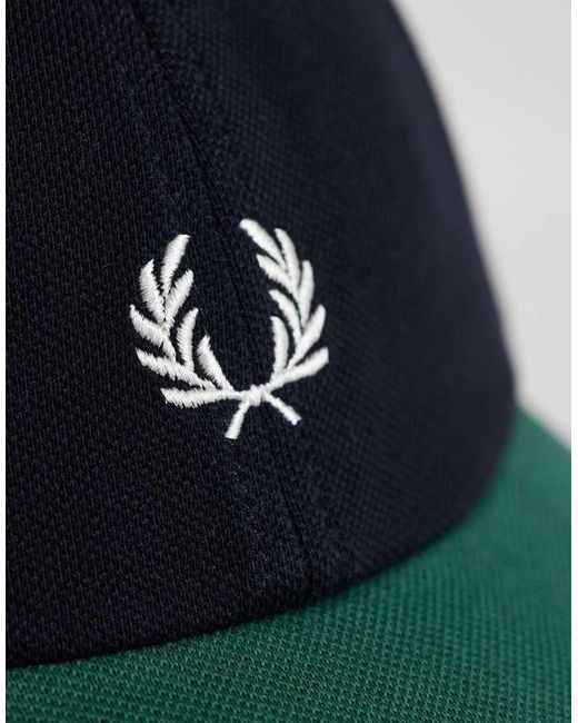 Fred Perry Blue Pique Colourblock Cap