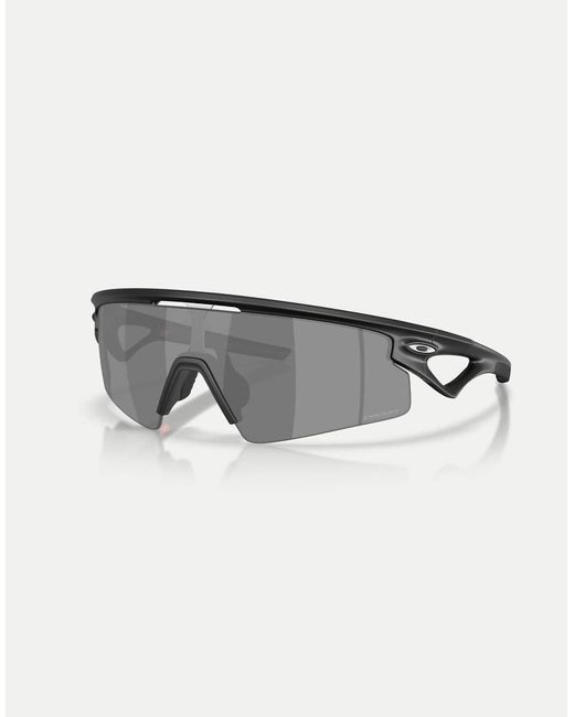 Oakley Gray Sphaera Strike Rectangle Sunglasses With Mirrored Lens