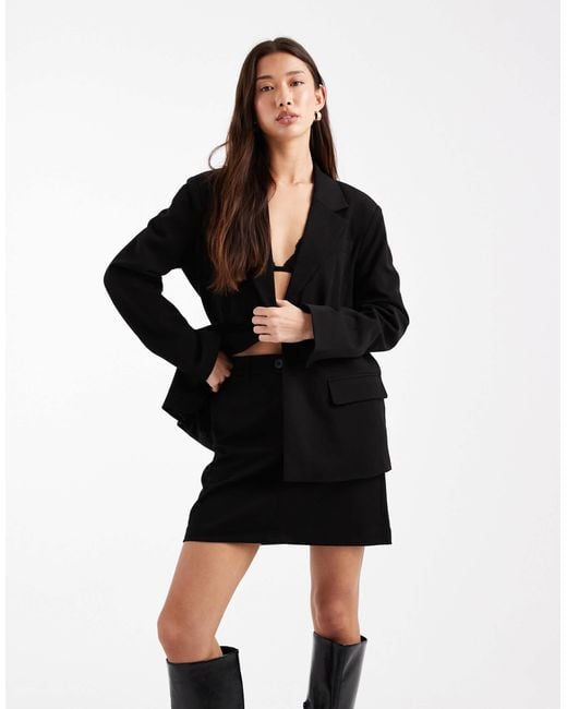 Object Black Stretch Tailored Mini Skirt Co-Ord